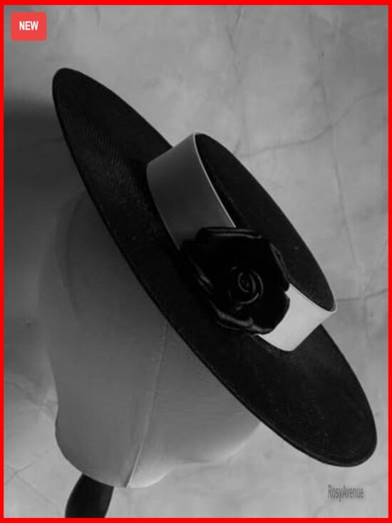 Handmade Satin Derby Fascinator Hat with Flower for Church Wedding Events main image 7